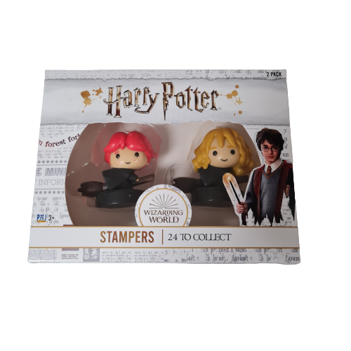 Ron Weasley & Hermionne Granger avec Balais | Tampons doubles Harry Potter