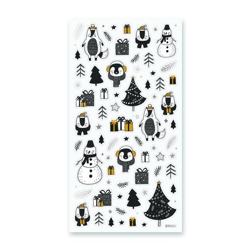 Stickers de Noël Noir et Blanc