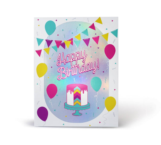 Carte d'anniversaire - gâteau et ballon